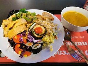 Buffet with soup at DaTerra - Mercado Beira Rio in Vila Nova De Gaia