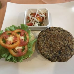 Vegan burger at KRI in Dumaguete