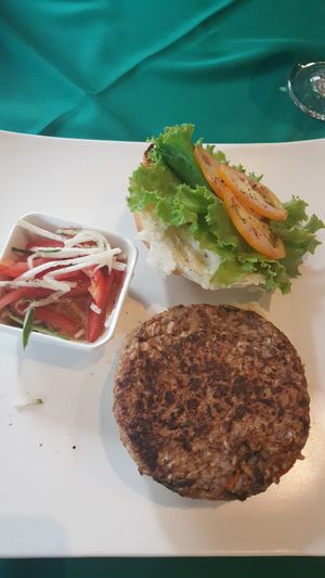 Vege burger at KRI in Dumaguete