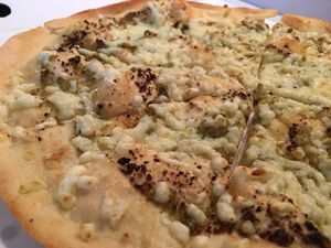 Garlic bread with vegan cheese  at Sorella Sorella in Gateshead