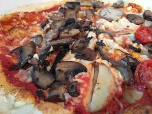 Mushroom & cherry tomato pizza  at Sorella Sorella in Gateshead