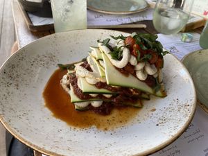 Die kalte rohe Zucchini-Lasagne   at Manuka - Plaza del Mar in Marbella