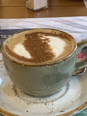 Ginger Coffee with a sprinkling of cinnamon - SIMPLY THE BEST ♥️  at Manuka - Plaza del Mar in Marbella