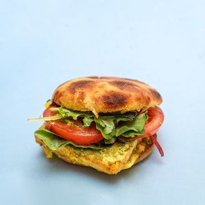 pesto breakfast sandwich at Cafe Red in Seattle