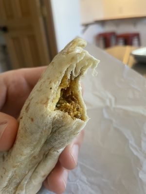 Chorizo breakfast wrap #Veganuary at Cafe Red in Seattle