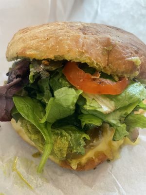 Pesto breakfast sandwich  #Veganuary at Cafe Red in Seattle