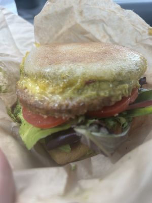 Gf pesto breakfast sandwich w extra addings   at Cafe Red in Seattle
