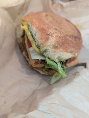 Tofu burger at Cafe Red in Seattle