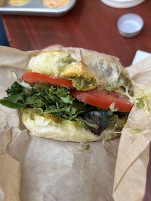 Pesto Sandwich w extra sausage   at Cafe Red in Seattle