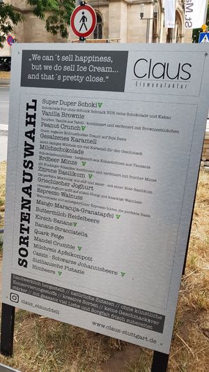 Ice cream flavours (2023/06) at Claus Eismanufaktur & Deli in Stuttgart