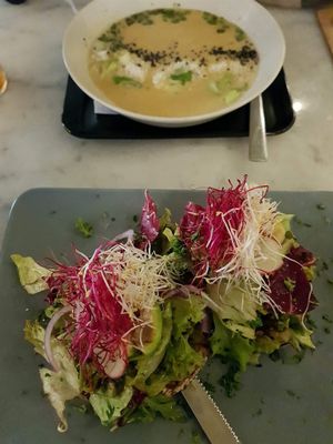 soup and avocado toast  at Claus Eismanufaktur & Deli in Stuttgart