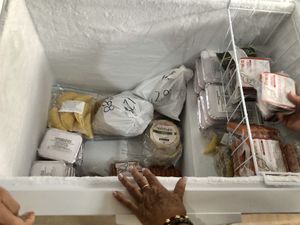 Another freezer with more products at Casa Vegetariana in Medellin