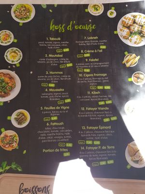 Hors d'oeuvre at Le Roi Falafel in Lyon