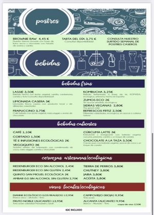 Menu as of July 2022  at Veggie Penguin in Tenerife