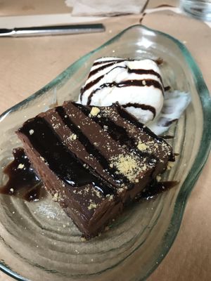 Raw brownie with oat milk ice-cream at Veggie Penguin in Tenerife