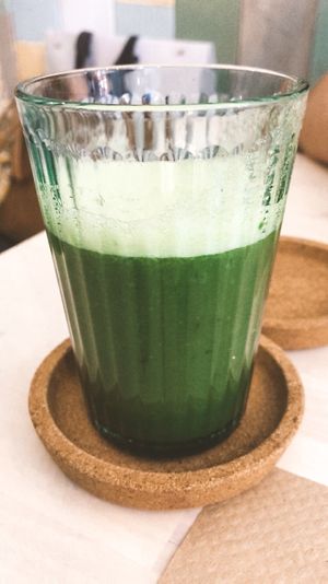 Cold pressed juice at Veggie Penguin in Tenerife