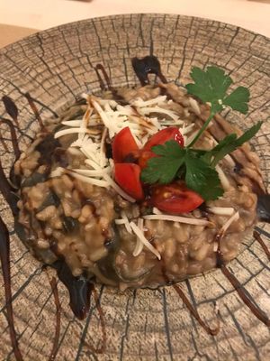 Risotto de setas y algas at Veggie Penguin in Tenerife