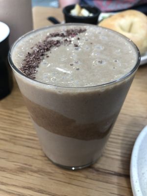Salted caramel and banana smoothie  at Shift Eatery in Surry Hills