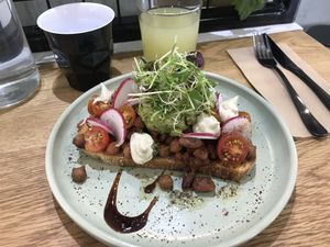 Beans and toast! at Shift Eatery in Surry Hills