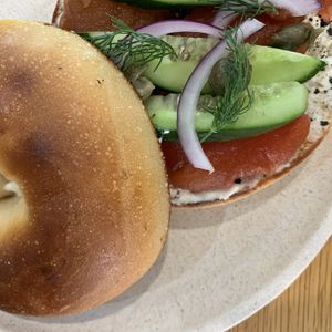 Lox bagel   at Shift Eatery in Surry Hills