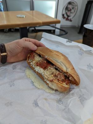 Meatless meatball with house made Parmesan at Shift Eatery in Surry Hills