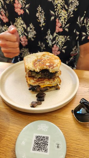 Mushroom toastie at Shift Eatery in Surry Hills