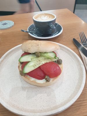 Salmon bagel at Shift Eatery in Surry Hills