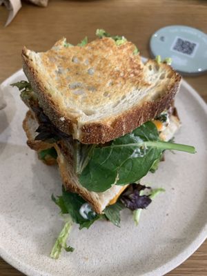 I took a bite before the photo so please ignore that 😅 trust me when I say this was DELICIOUS  at Shift Eatery in Surry Hills