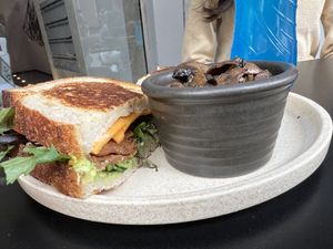 Join the club with mushrooms on the side  at Shift Eatery in Surry Hills