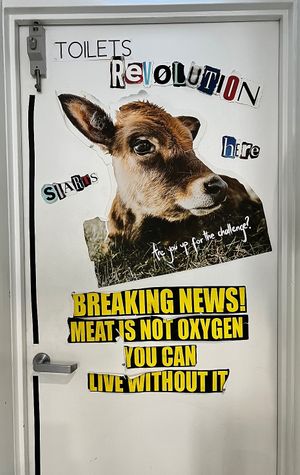 The door to the restroom  at Shift Eatery in Surry Hills