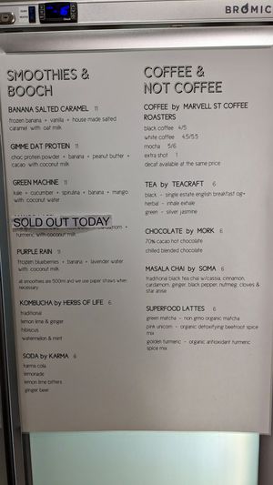 Fully vegan menu as of July 2023 at Shift Eatery in Surry Hills