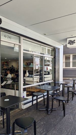 Exterior and outdoor seats at Shift Eatery in Surry Hills