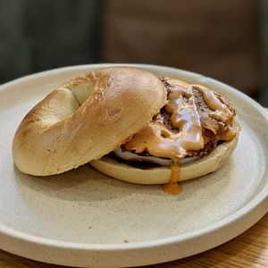 The Best Vegan Bacon & Egg Bagel in the World at Shift Eatery in Surry Hills
