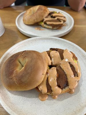 "The Best Vegan Bacon & Egg Bagel " - sadly it didn't live up to it's name at Shift Eatery in Surry Hills