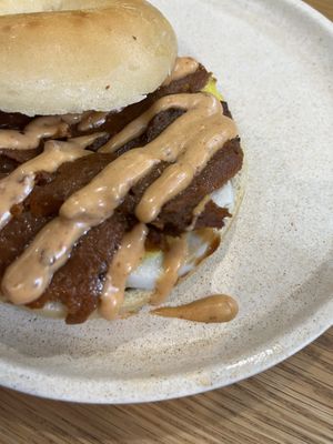 Bacon and egg bagel  at Shift Eatery in Surry Hills