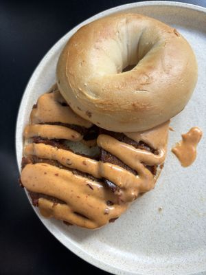 Egg & bacon bagle  at Shift Eatery in Surry Hills