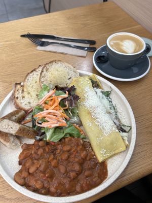 Big breakfast with vegan Omelette   at Shift Eatery in Surry Hills