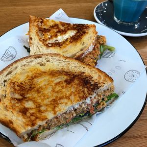 “Tuna” toastie at Shift Eatery in Surry Hills