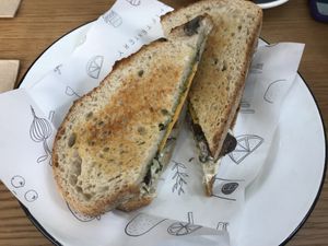 Vegan mushroom sandwich at Shift Eatery in Surry Hills