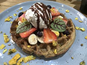 Chia waffle at Shift Eatery in Surry Hills