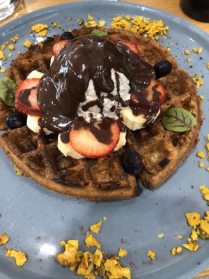 Chia Waffles With Notella at Shift Eatery in Surry Hills
