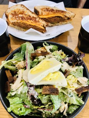 Ruben sandwich and Cesar salad at Shift Eatery in Surry Hills