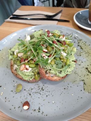 Edemame avo toasty at Shift Eatery in Surry Hills