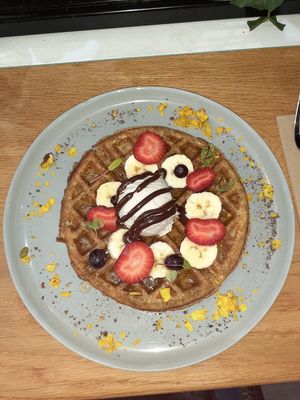 Chia Waffle extrodinaire at Shift Eatery in Surry Hills