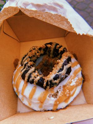 Peanut butter brownie donut 😍 at Shift Eatery in Surry Hills