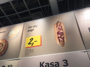 vegan hot dog at IKEA in Warsaw