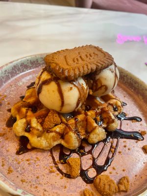 Vegan waffle  at The Taproom in St Ives