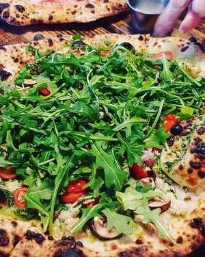 Vegan pizza at Federalist Public House in Sacramento