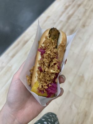 vegan hot dog at IKEA in Lublin