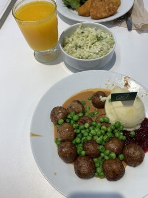 plantballs and salad  at IKEA in Lublin